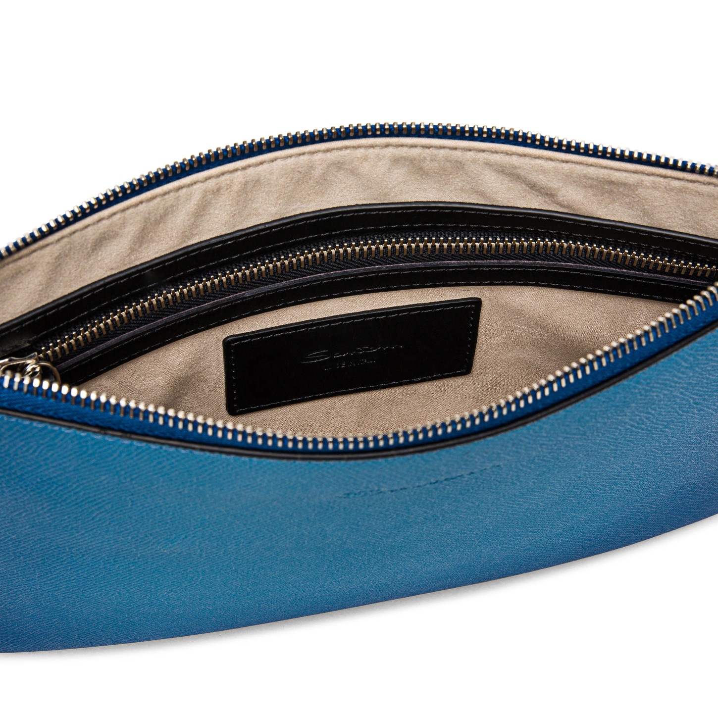 Light blue saffiano leather pouch - 3