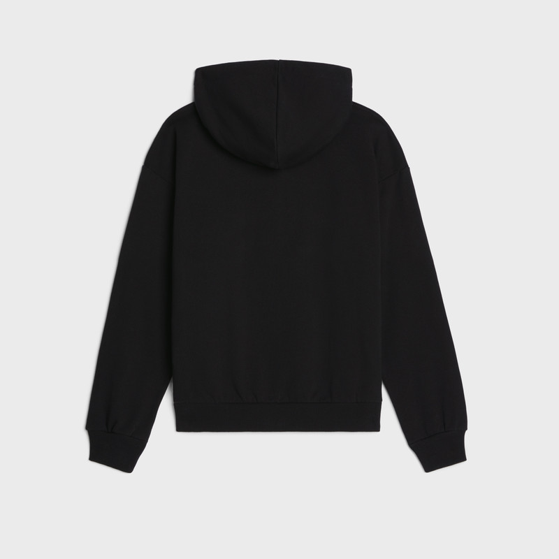 CELINE Celine cotton fleece hoodie with rhinestones outlook