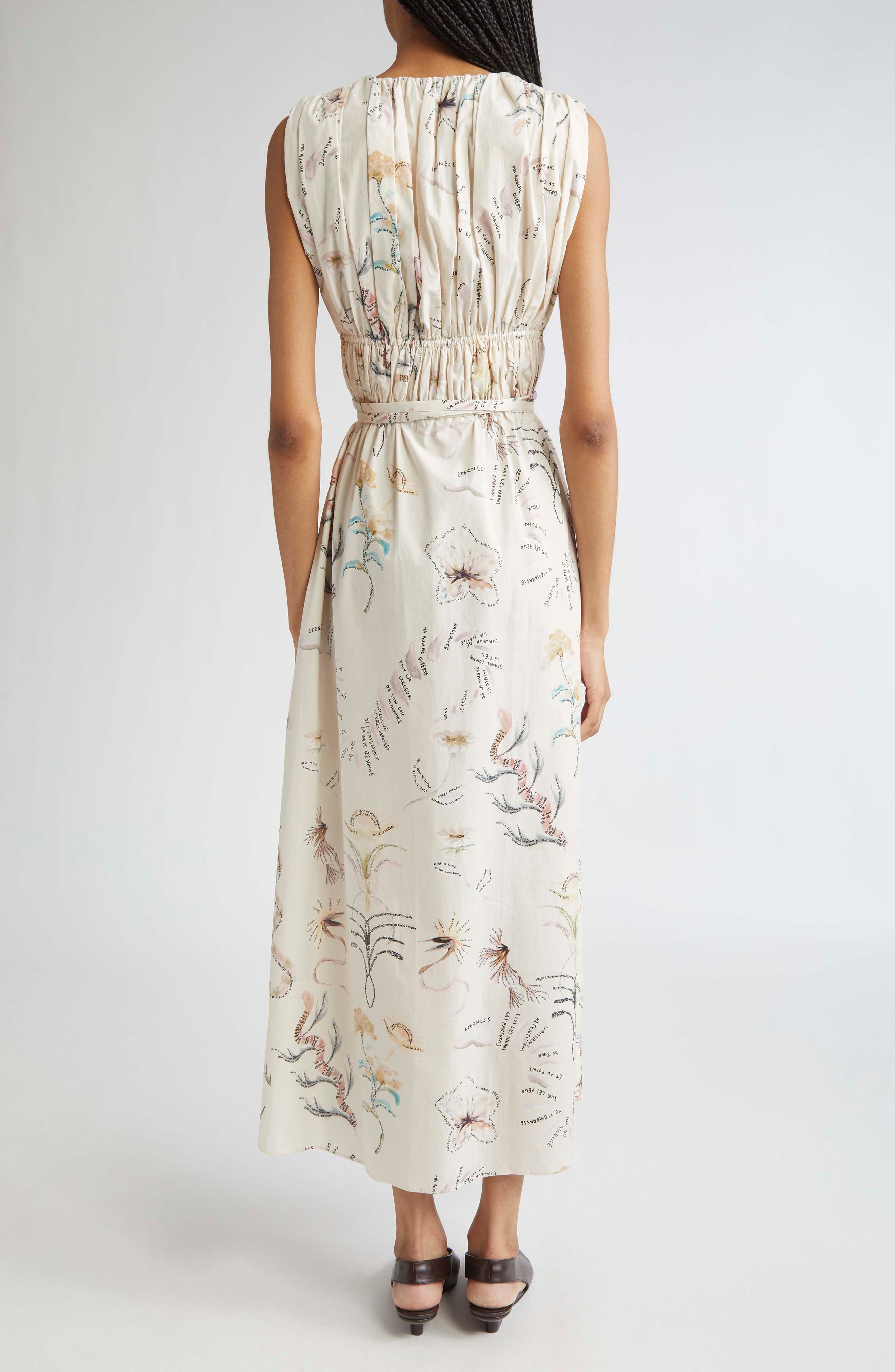 Altuzarra Fie Figurative Tattoo Print Midi Dress in Ivory Tattoo Allover at Nordstrom - 2