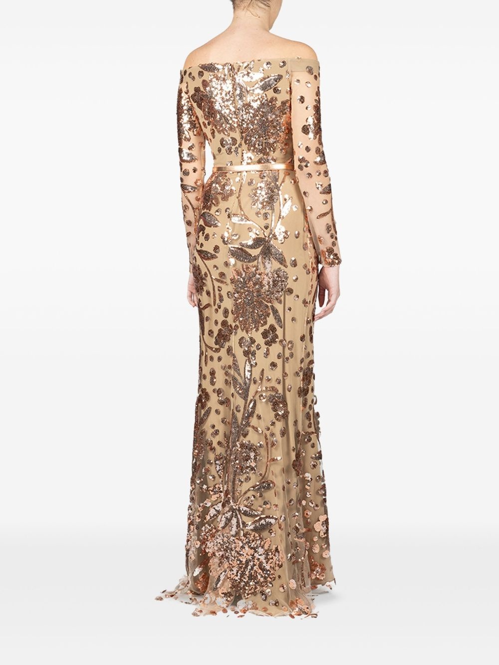 embroidered tulle maxi dress - 4