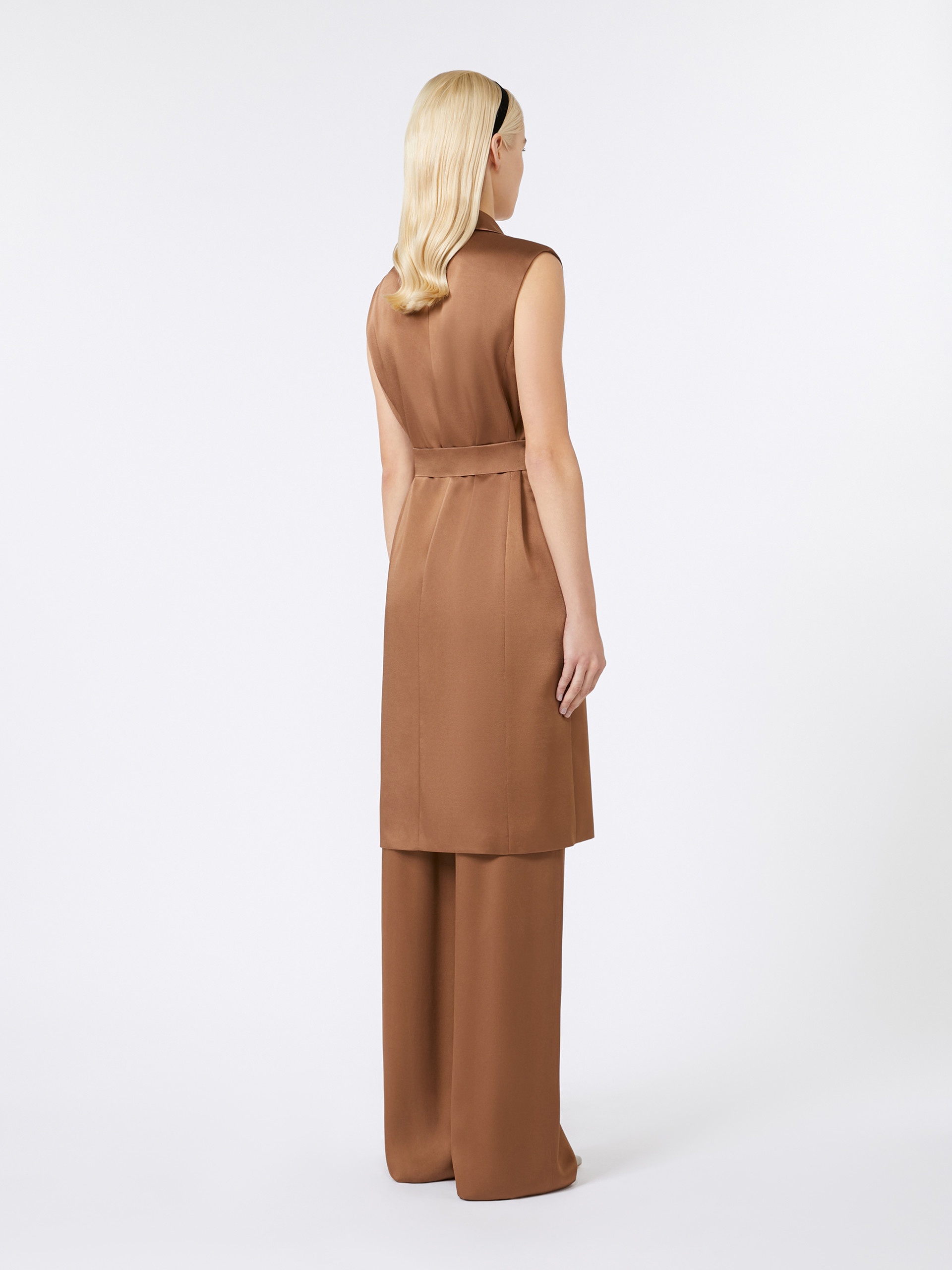 AFGANO Envers satin sleeveless jacket - 4
