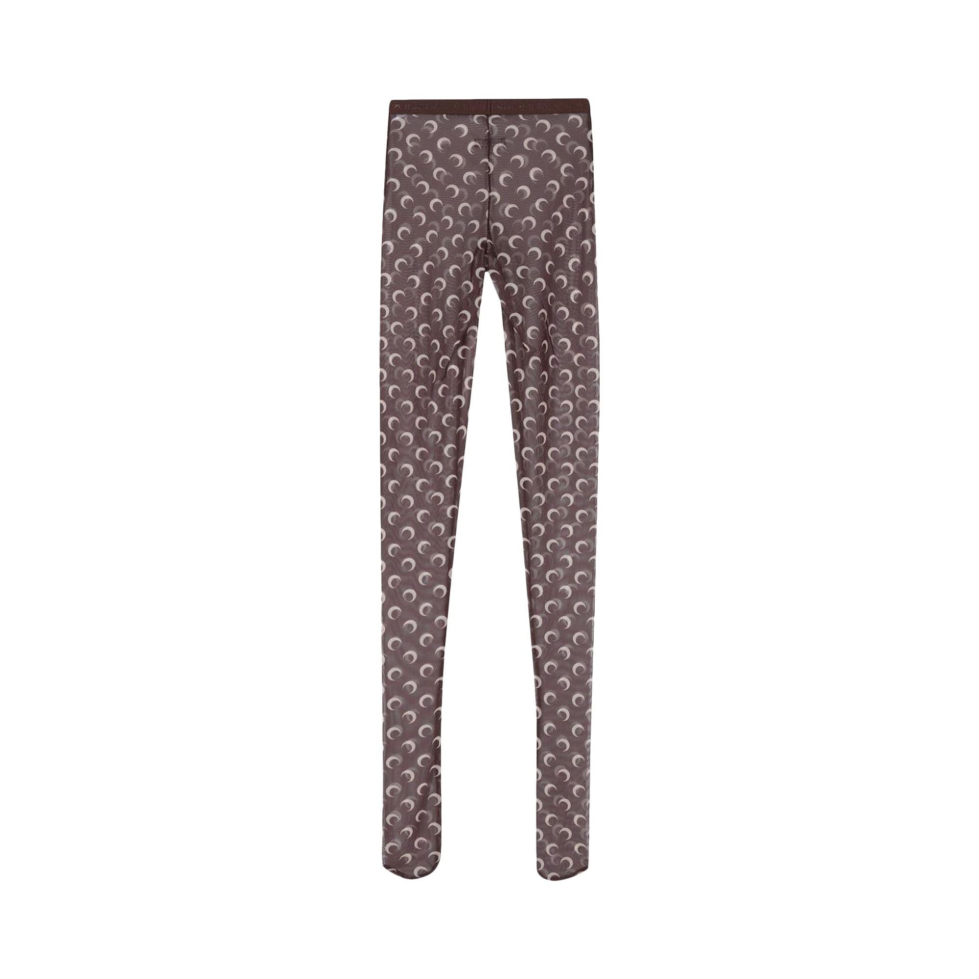 Marine Serre Moon Printed Mesh Tights 'Brown' - 2