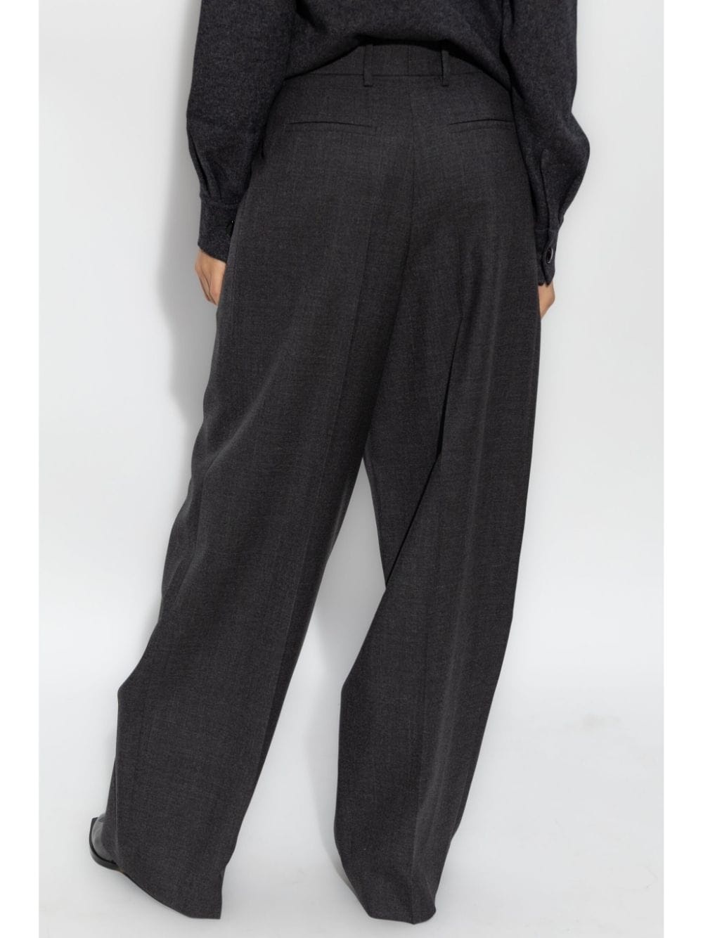 wool wide-leg trousers - 4