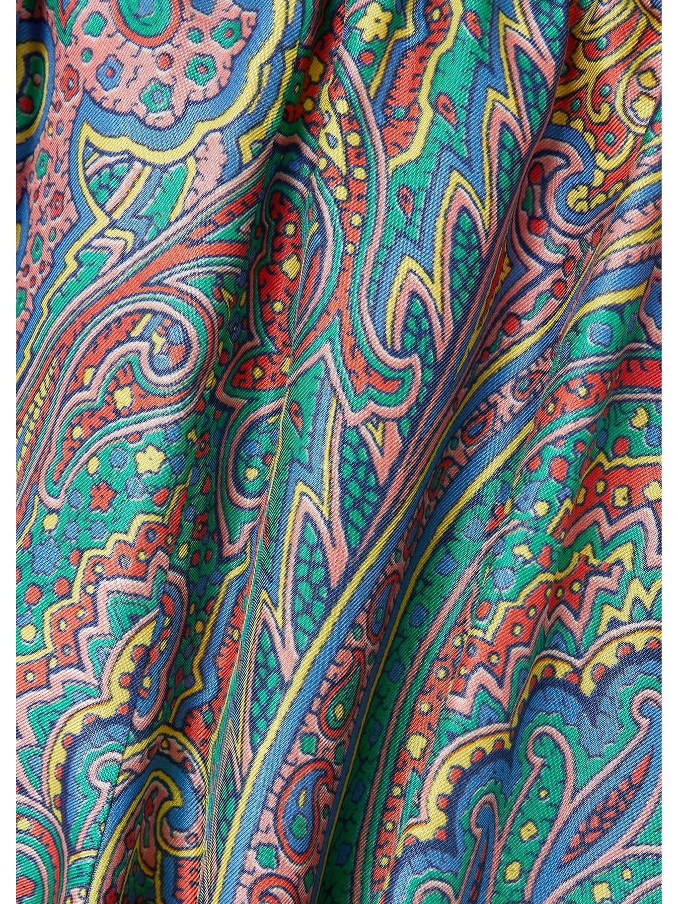 Paisley-print silk-twill shorts Blue - 5
