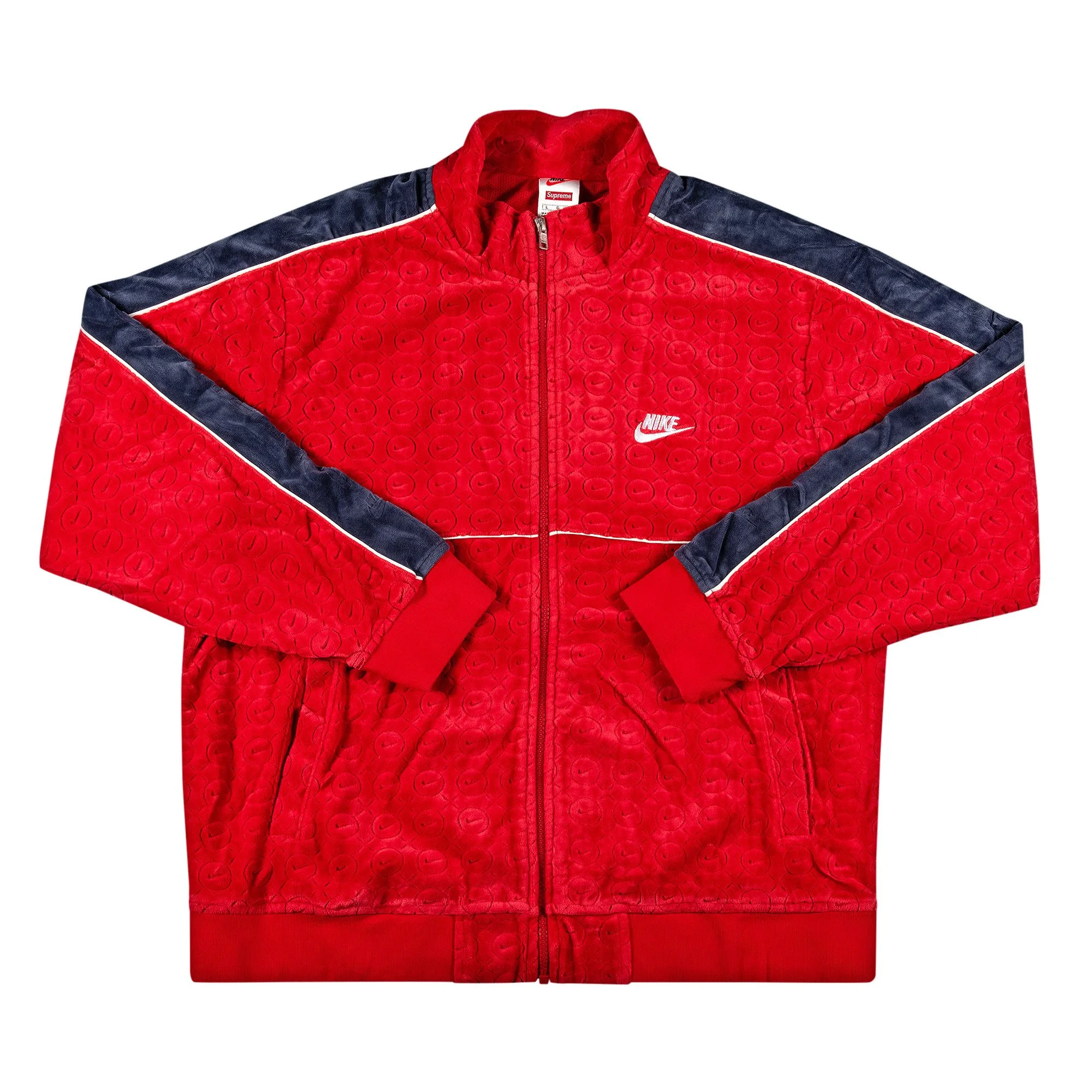Supreme x Nike Velour Track Jacket 'Red' - 1
