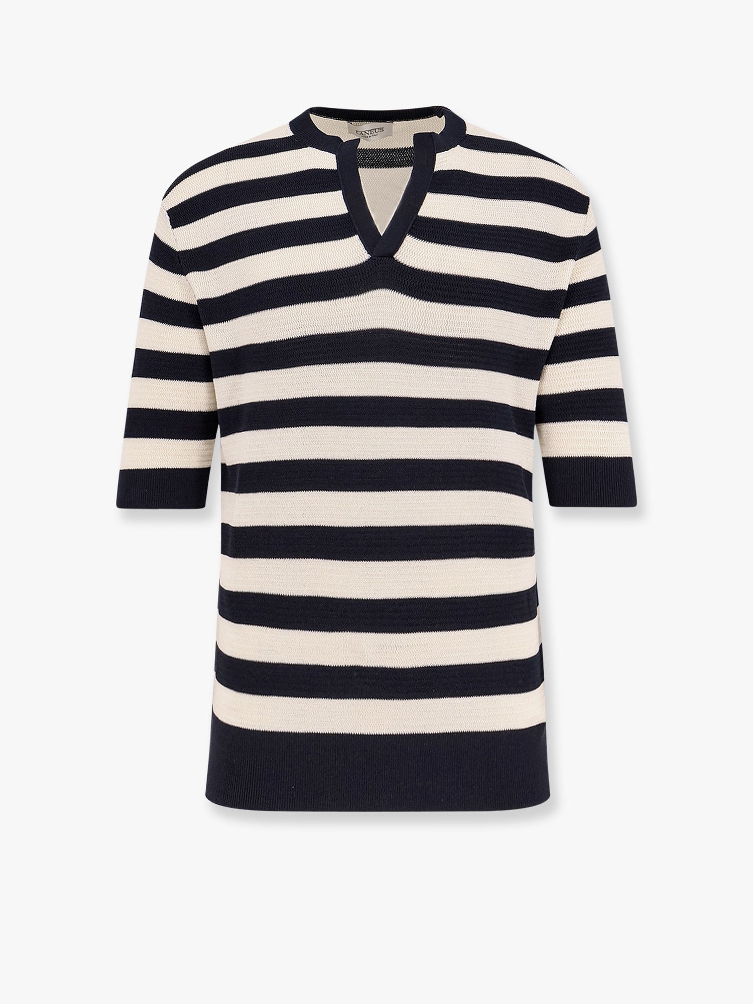 LANEUS - Striped knitted cotton sweater - 1
