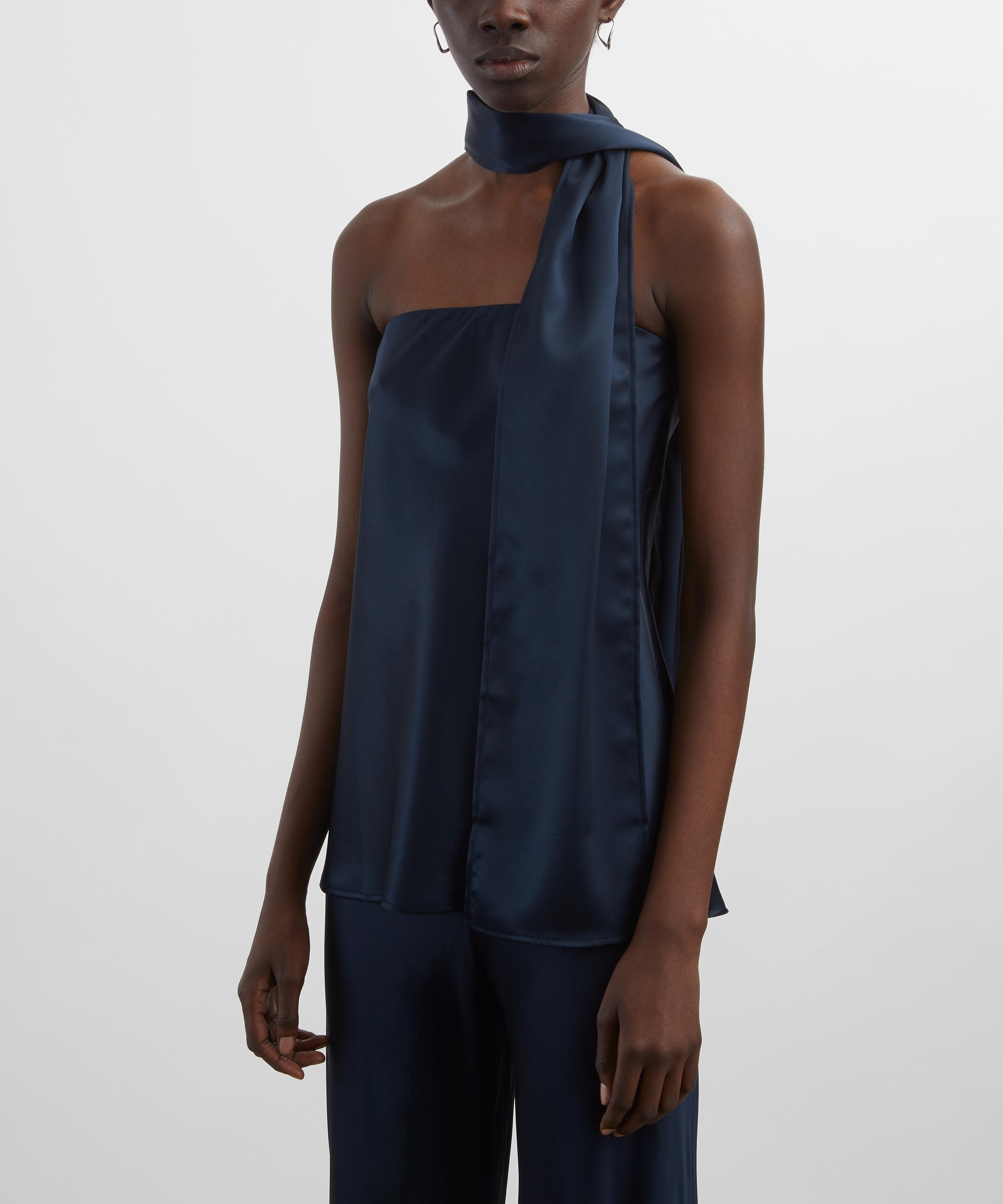 Sienna Navy Satin Top - 3