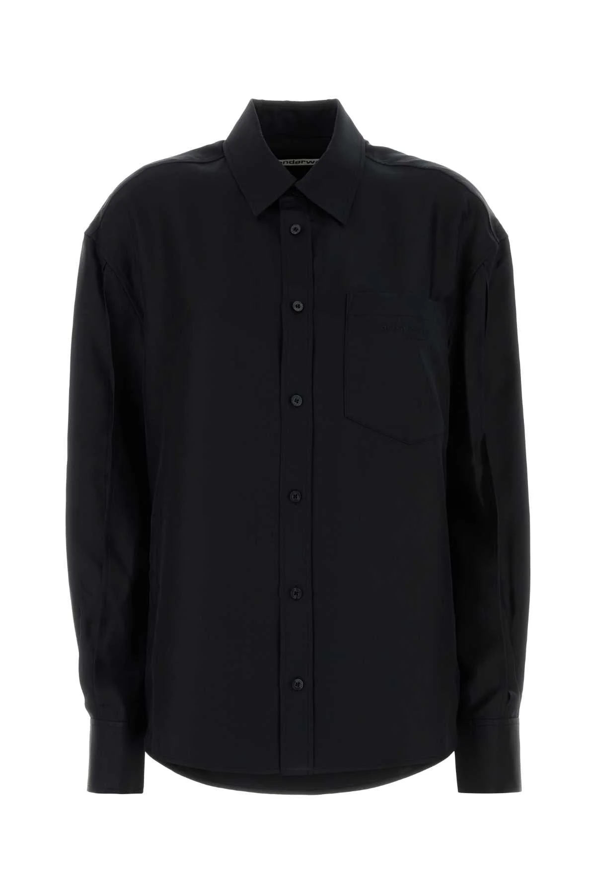 Alexander Wang Women Black Satin Oversize Shirt - 1