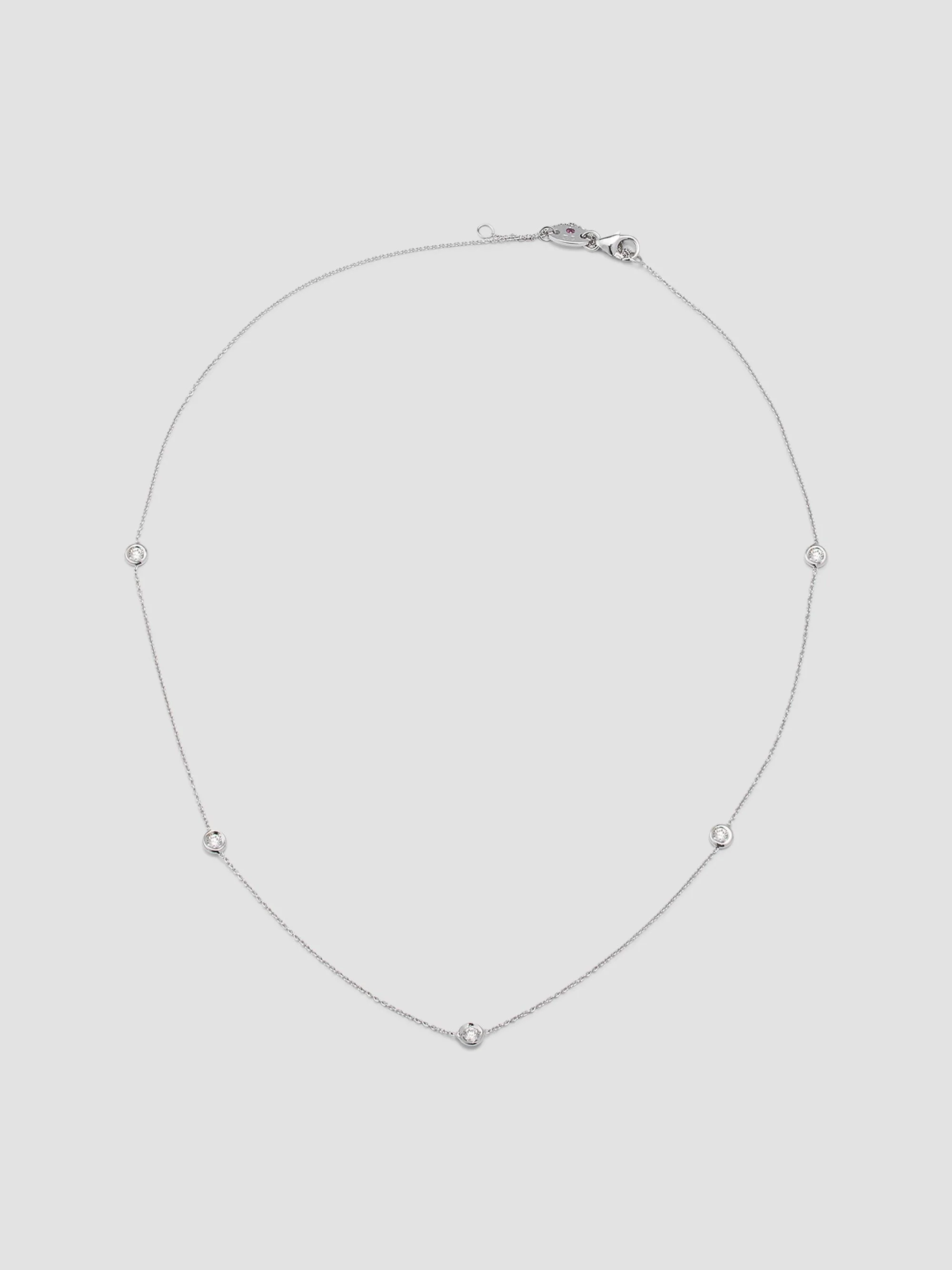Women's Diamond By The Inch 18K White Gold & Diamond 5-Station Necklace/18" - White Gold - 1