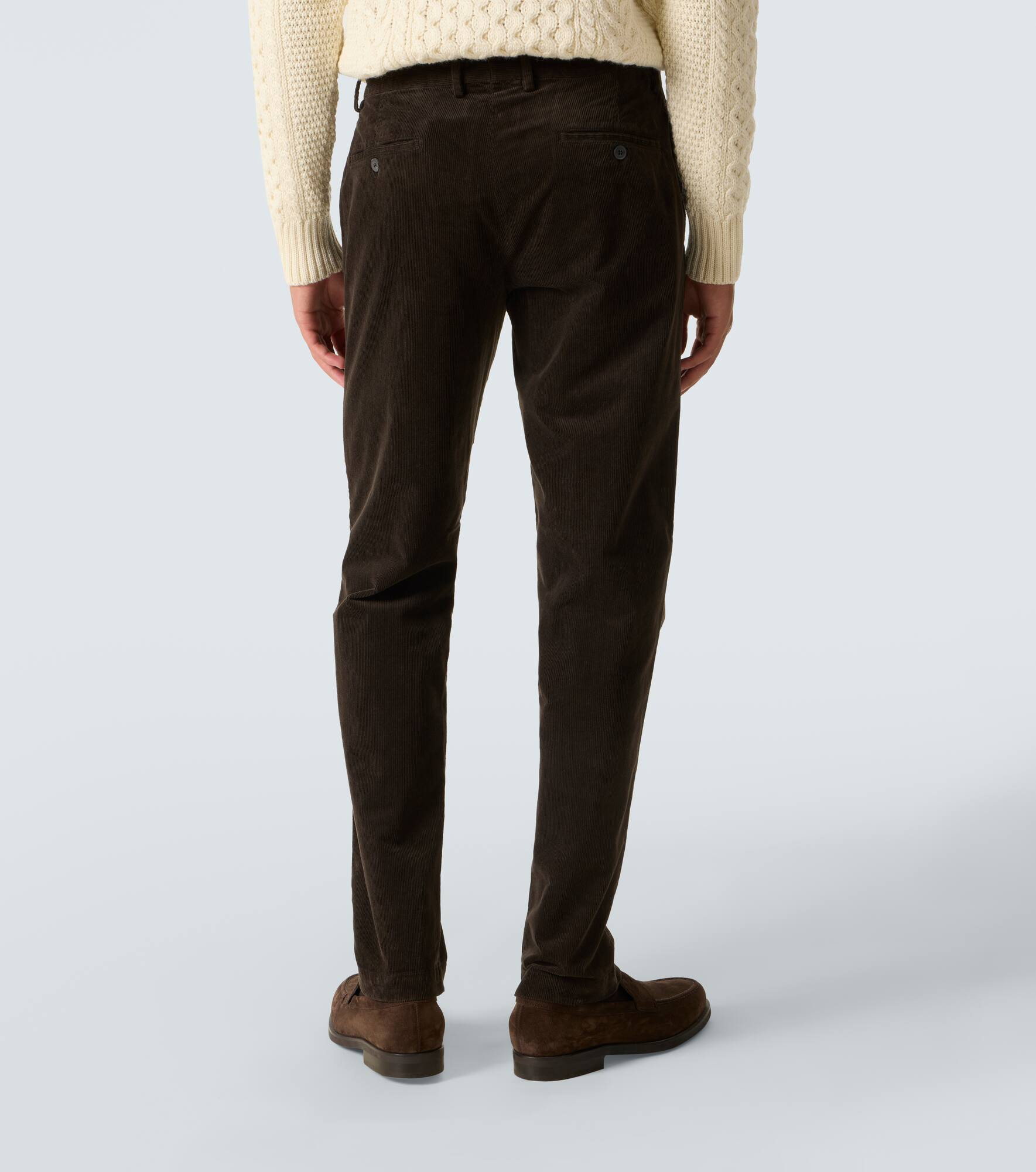 Corduroy cotton straight pants - 4