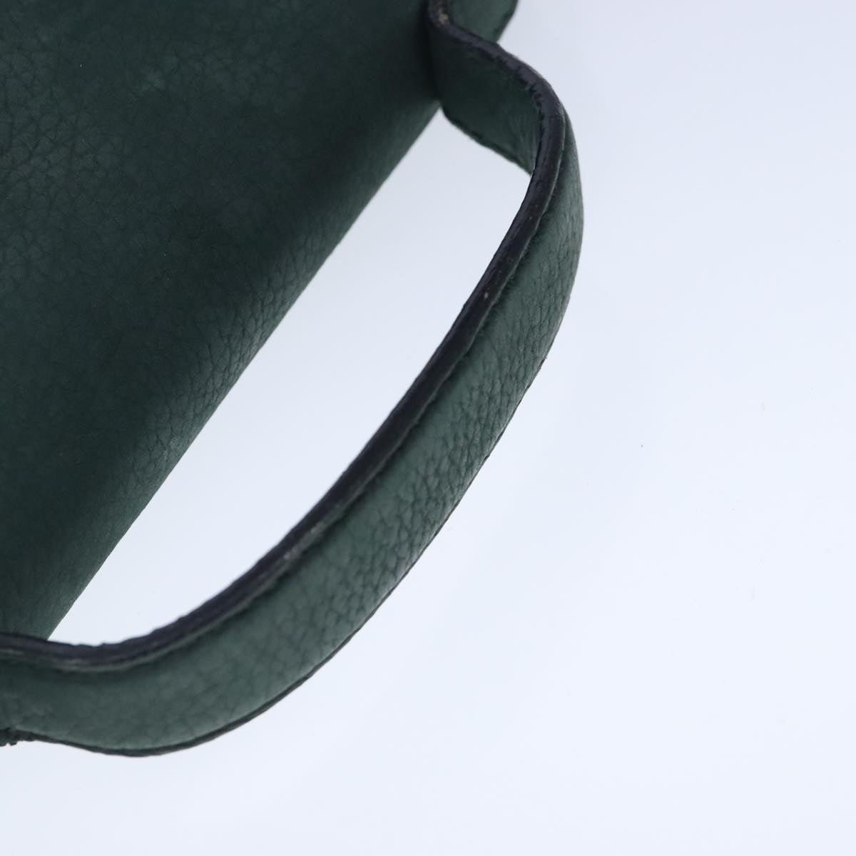 CELINE Hand Bag Leather Green Gold - 7