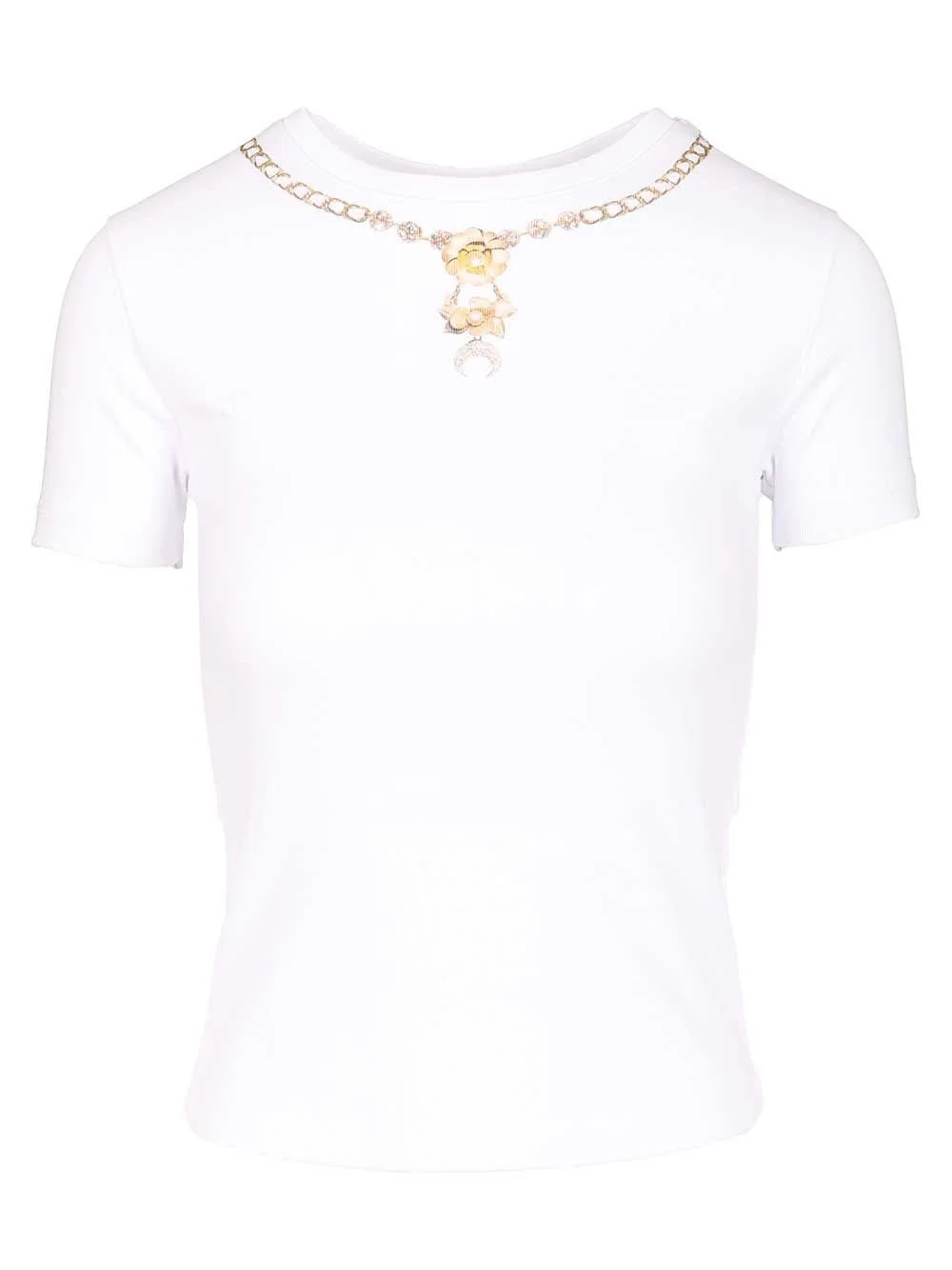 Marine Serre Women Trompe L'œil Jewelry Jersey Baby Fit T-Shirt - 1