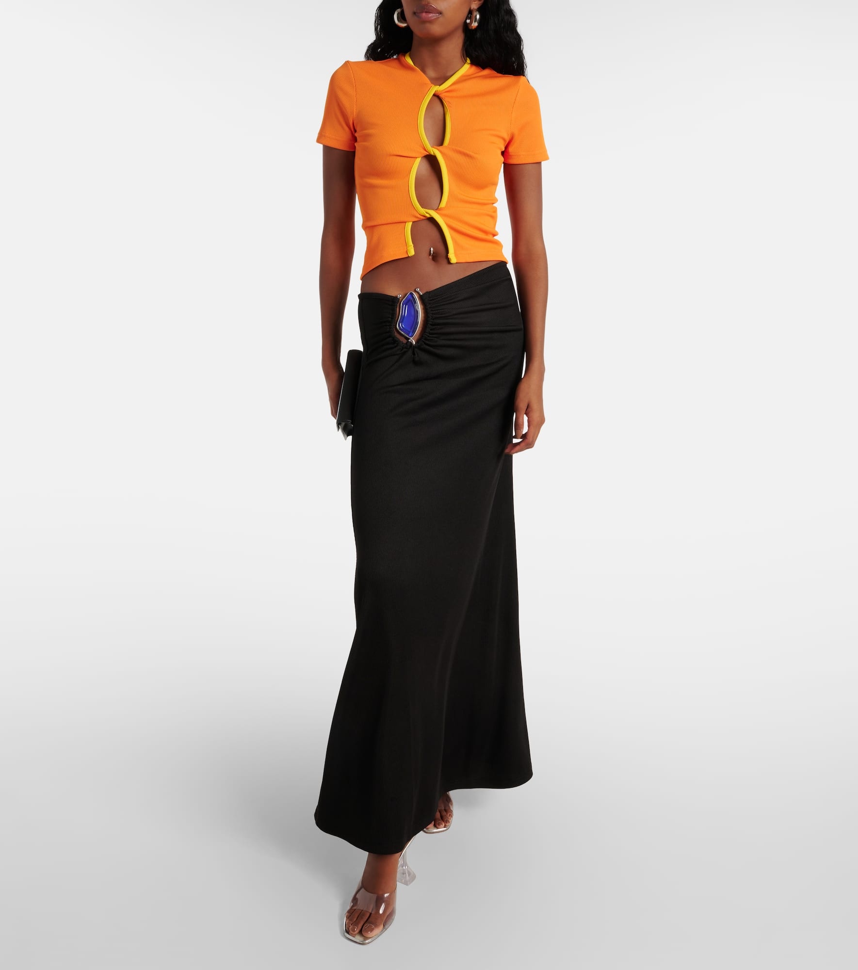 Open Twist ribbed-knit T-shirt - 2