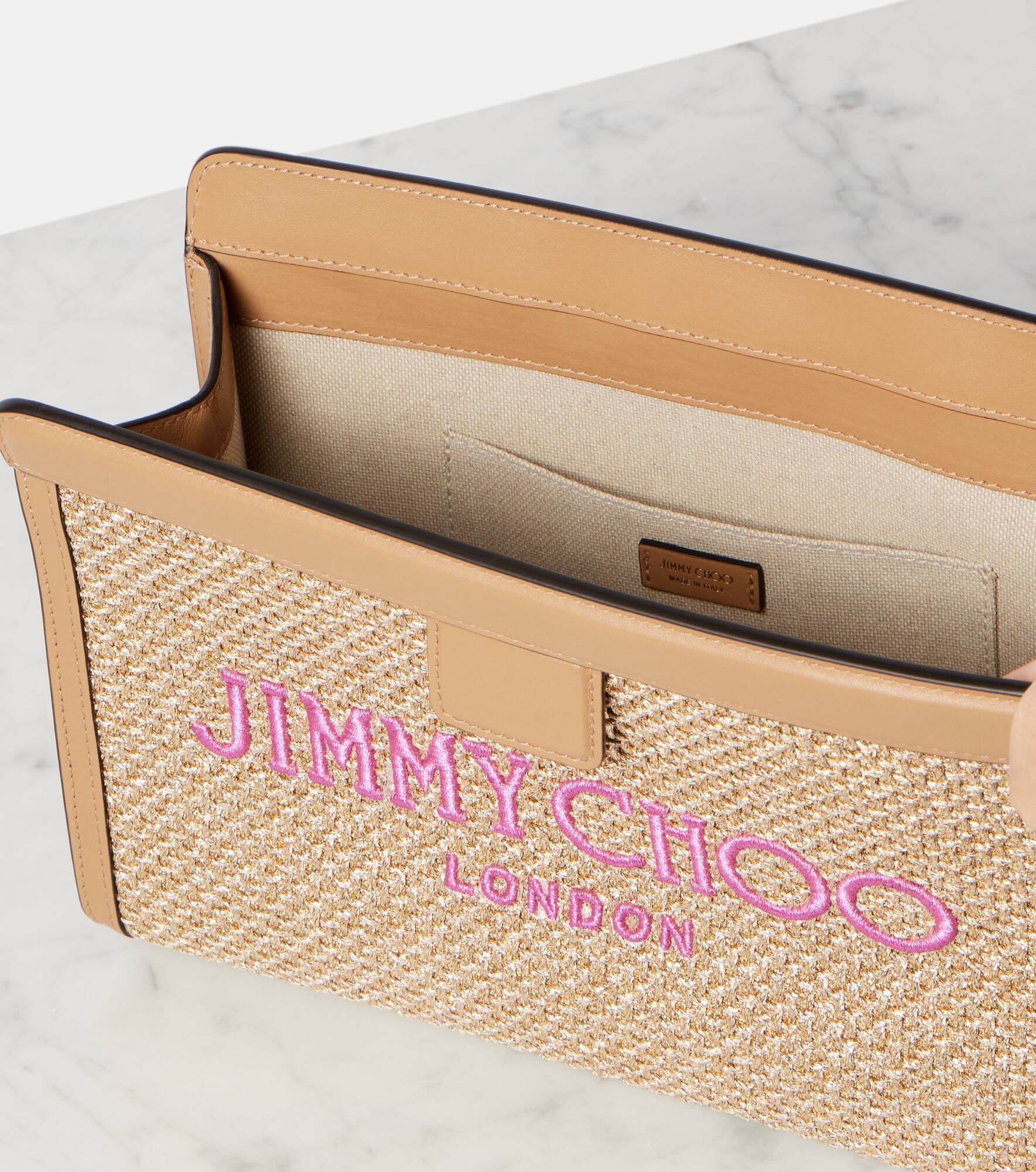 Avenue Small leather-trimmed pouch - 3