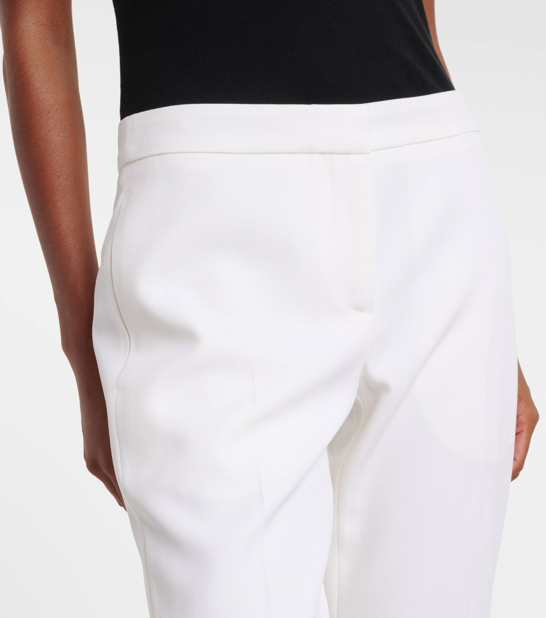 Cropped wool gabardine flared pants - 4