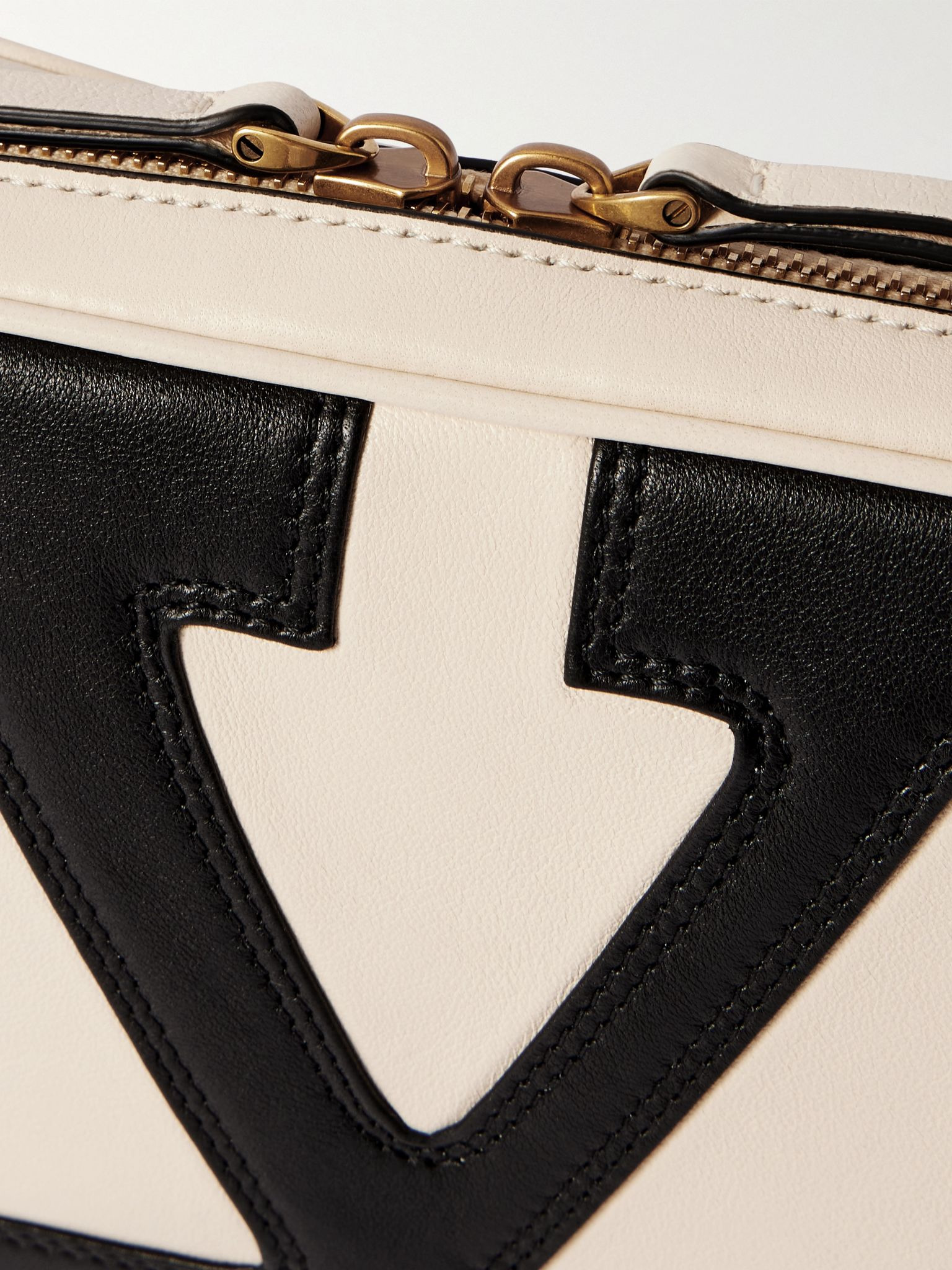 Viva Superstar Two-Tone Leather Messenger Bag Off-white - 4