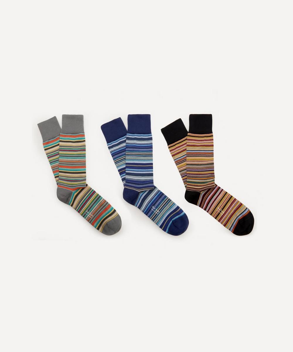 Signature Stripe Socks Pack of Three - 1