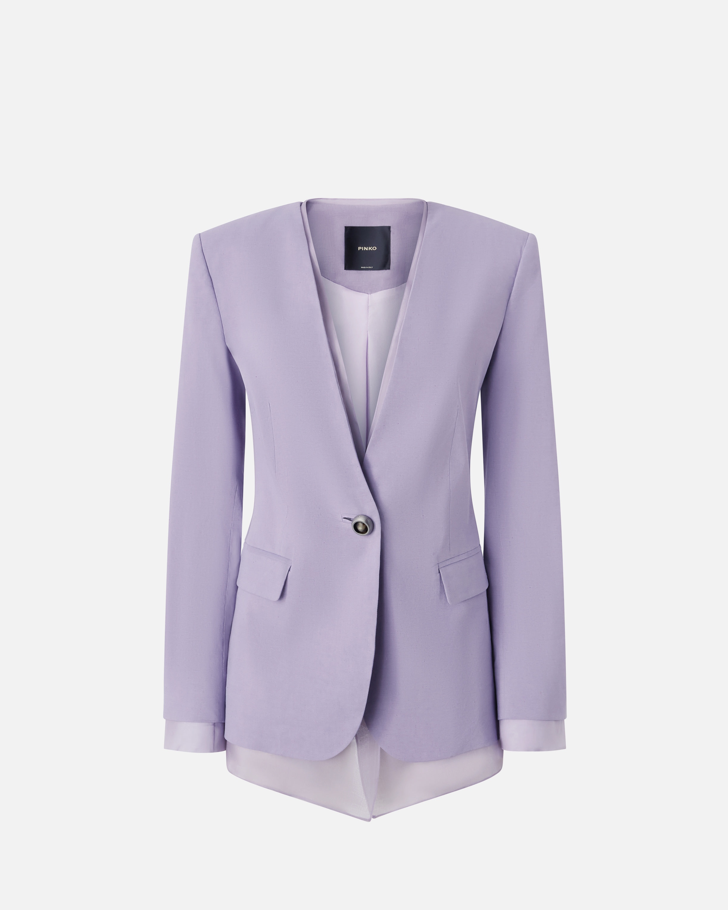 ELEGANT LINEN AND SILK ORGANZA BLAZER - 1