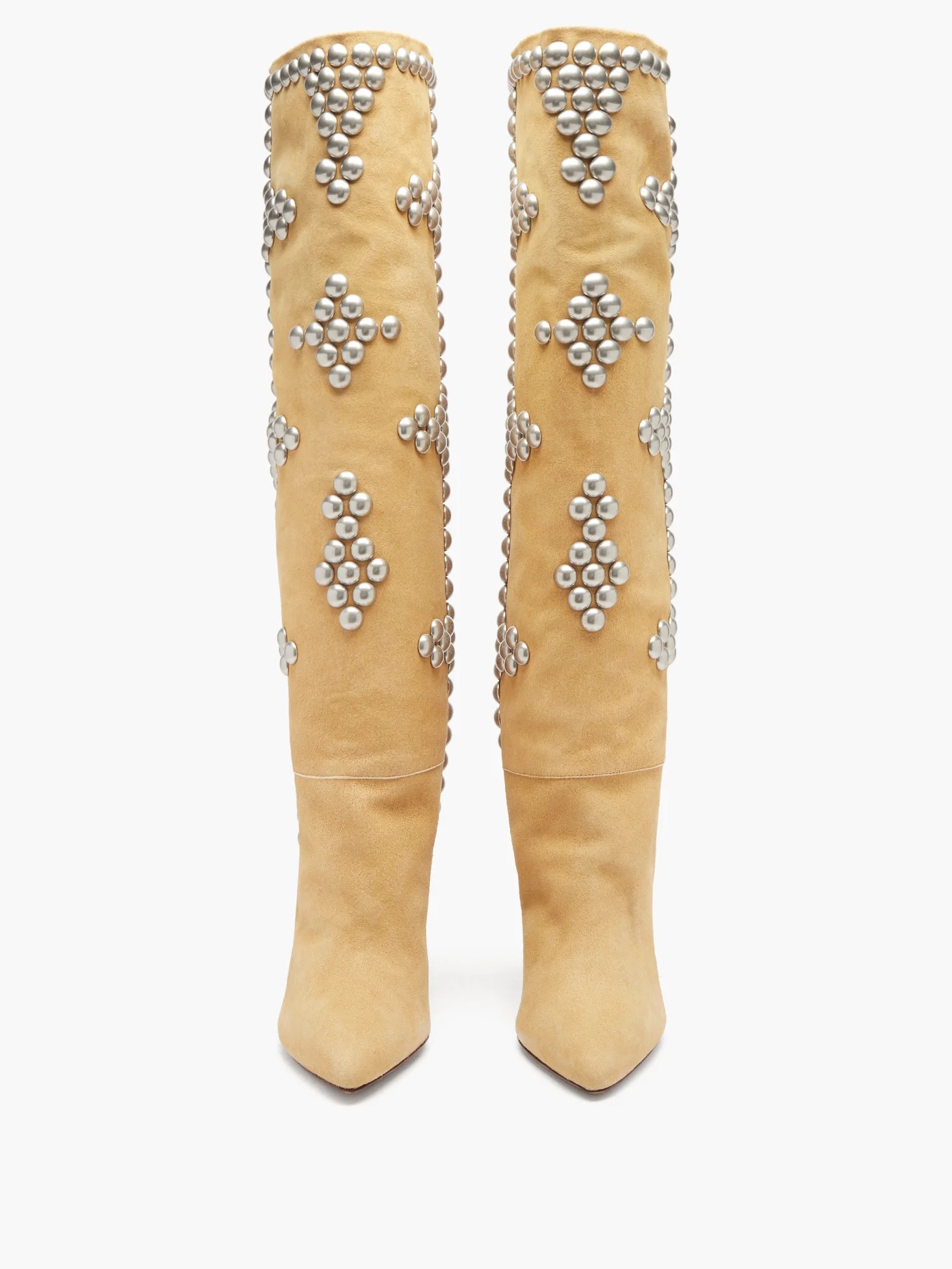 Lyork studded suede and leather knee-high boots - 5