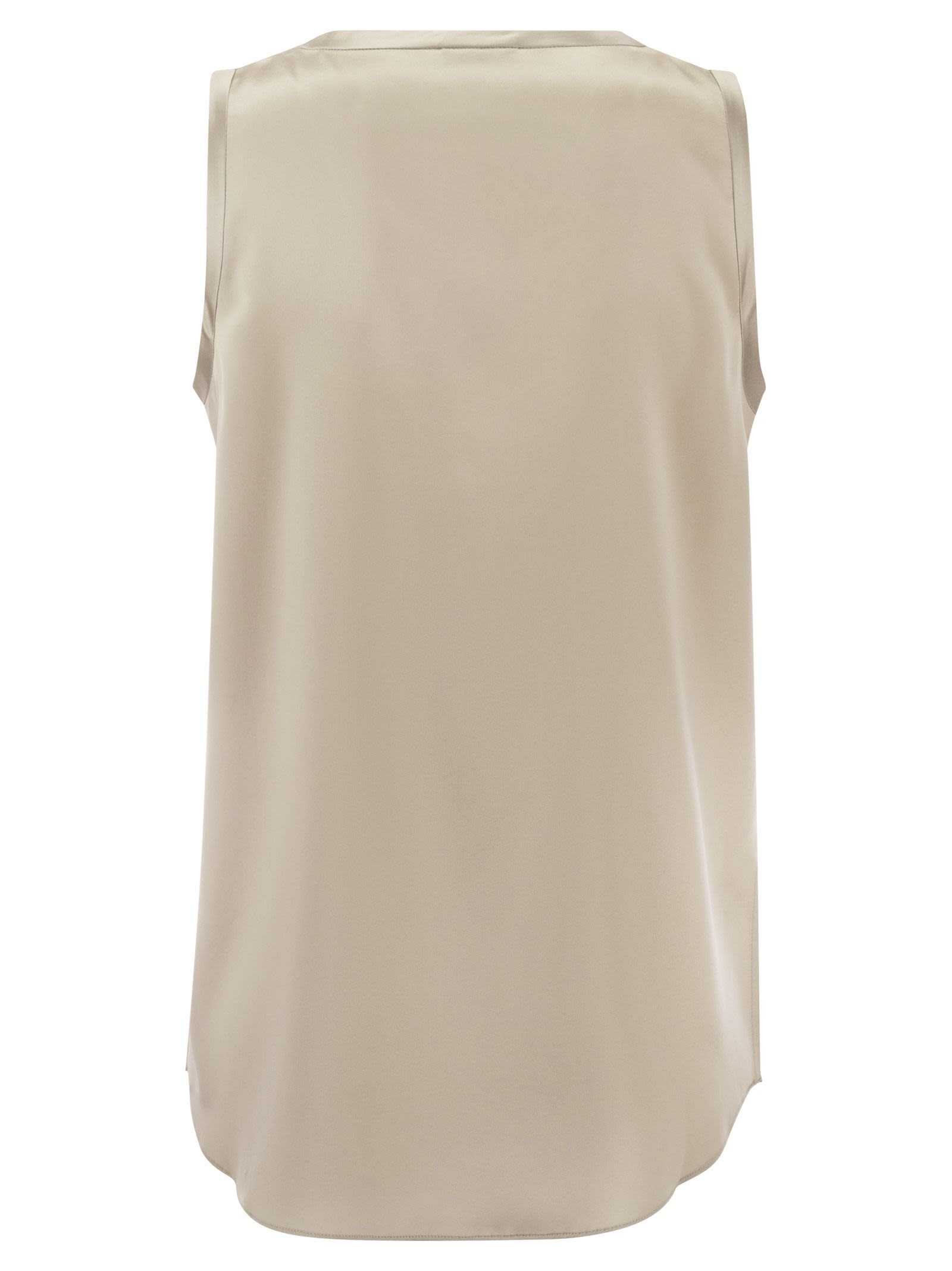 Brunello Cucinelli Women Stretch Silk Satin Top - 2