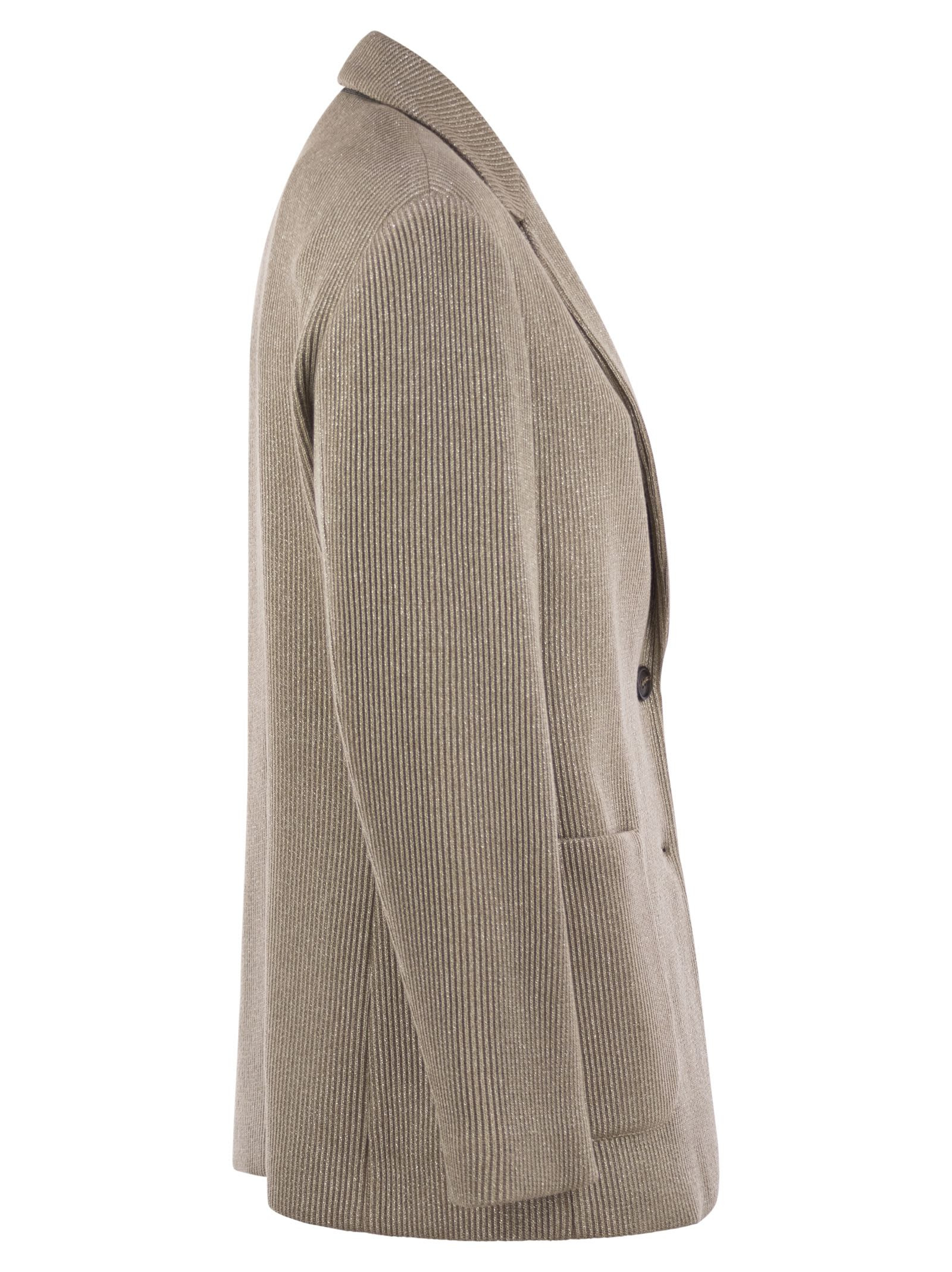 Brunello Cucinelli Women Sparkling English Rib Cotton And Viscose Knitted Jacket With Monili - 3