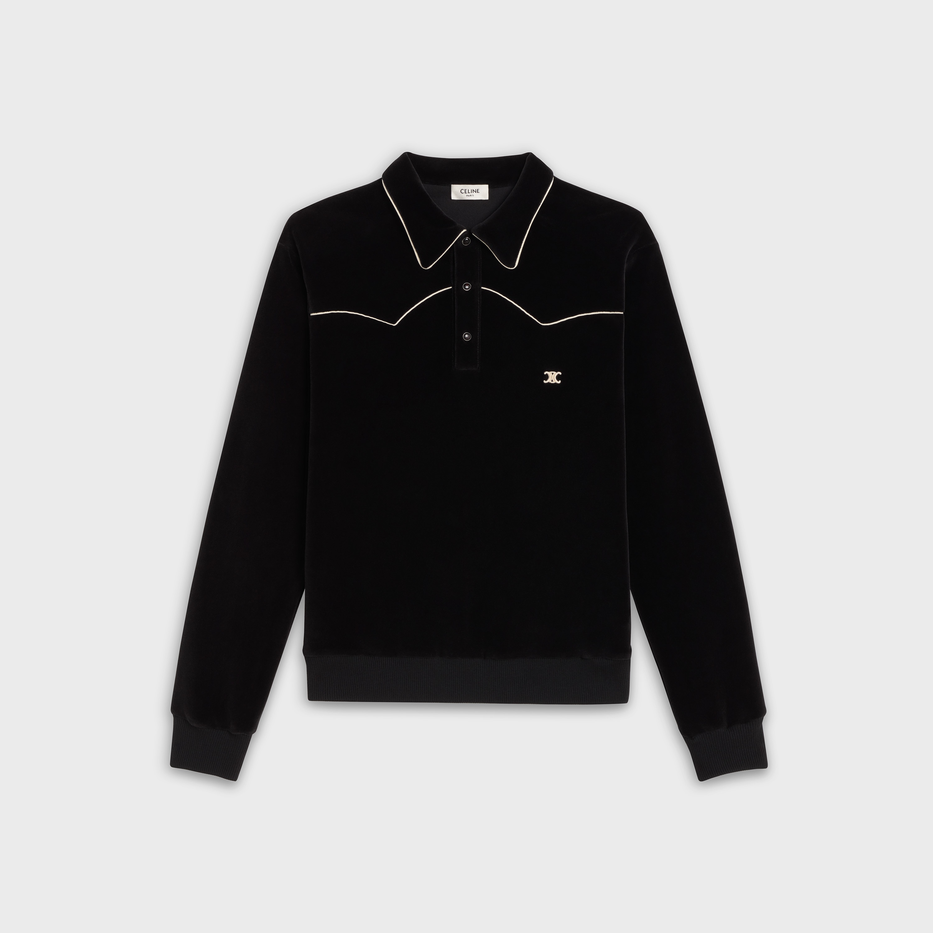 TRIOMPHE JERSEY SWEATSHIRT IN VELVET - 1