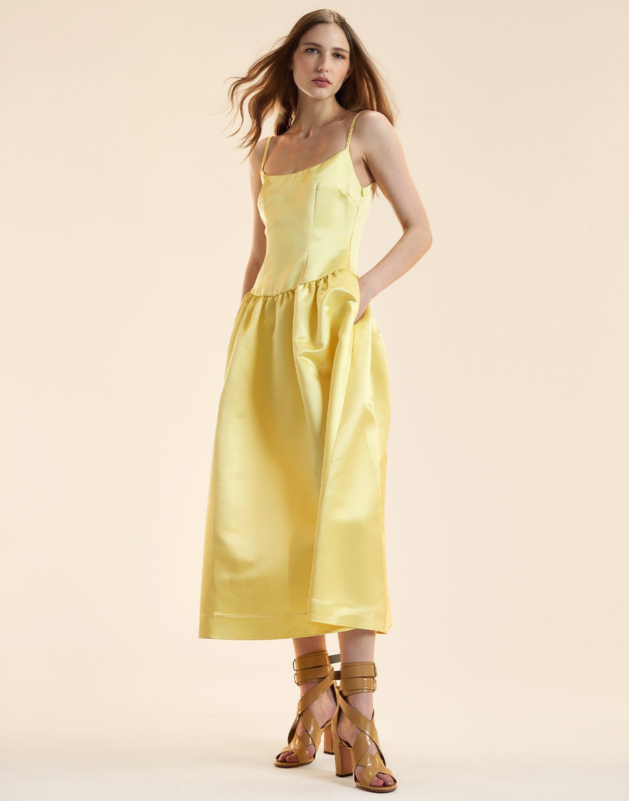 Genevive Satin Midi Dress - 3
