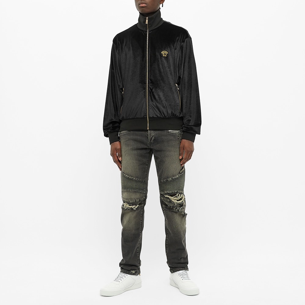 Versace Embroidered Medusa Velour Track Jacket - 7