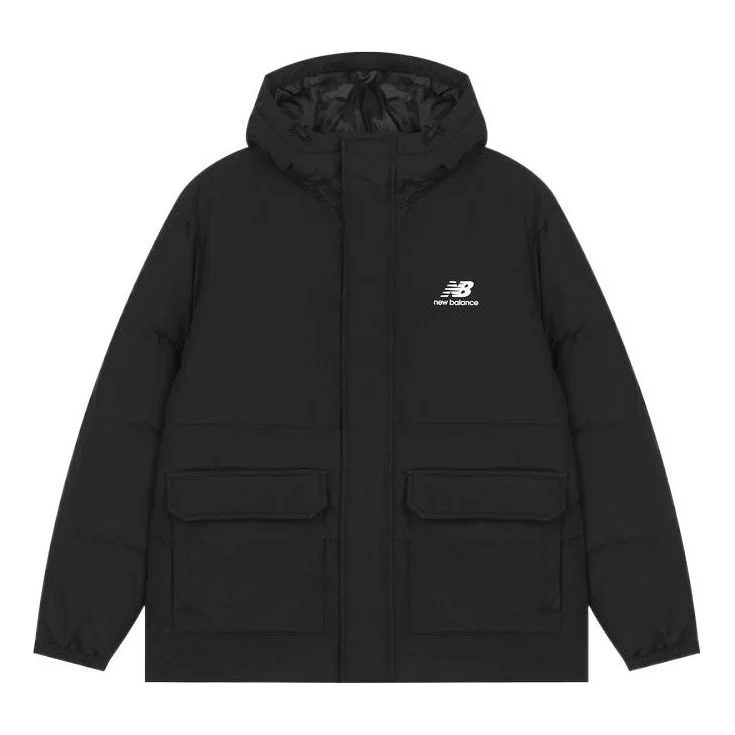 New Balance Logo Puffer Down Jacket 'Black' AMJ23340-BK - 1