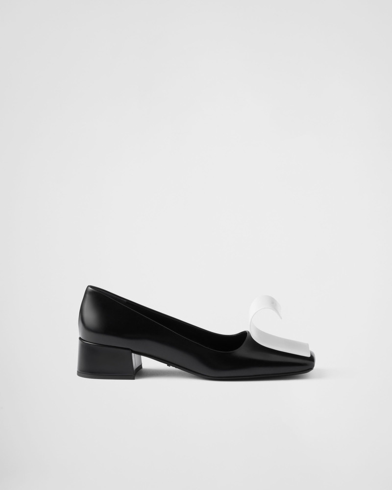 Prada Two-tone brushed leather pumps outlook