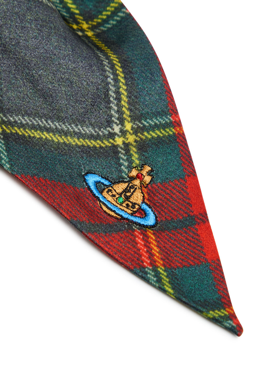 Vivienne Westwood Logo-embroidered Tartan Silk Scrunchie - 2