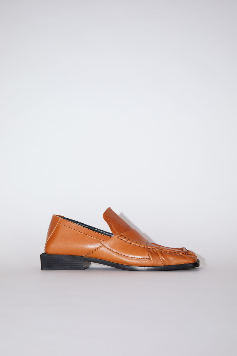 Square Toe Loafers - Cognac brown 1
