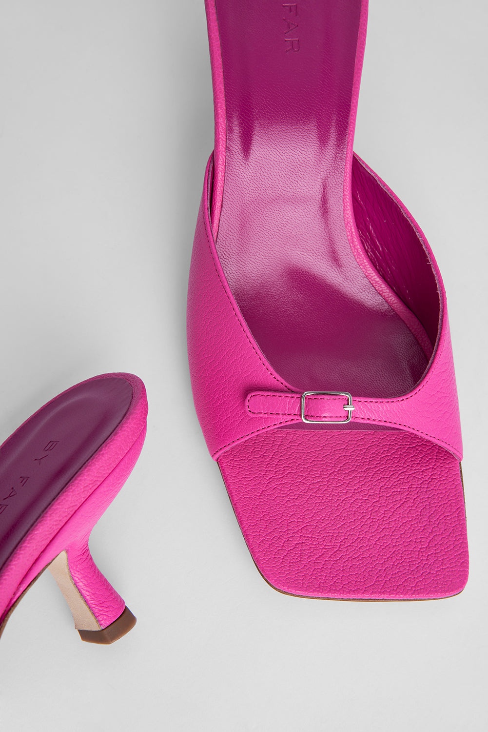 Erin Hot Pink Grained Leather - 3
