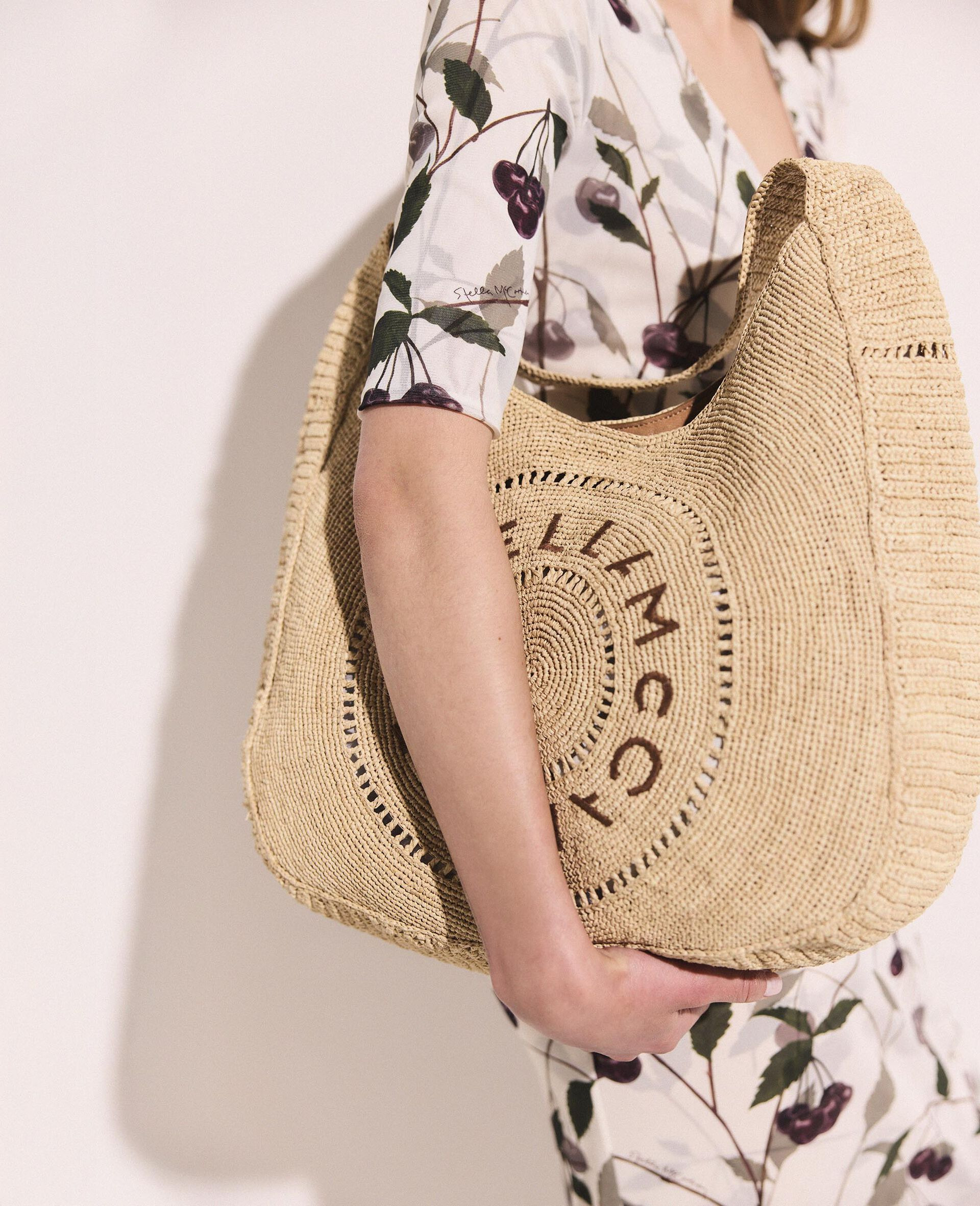 Logo Raffia Slouchy Large Tote Bag - 6