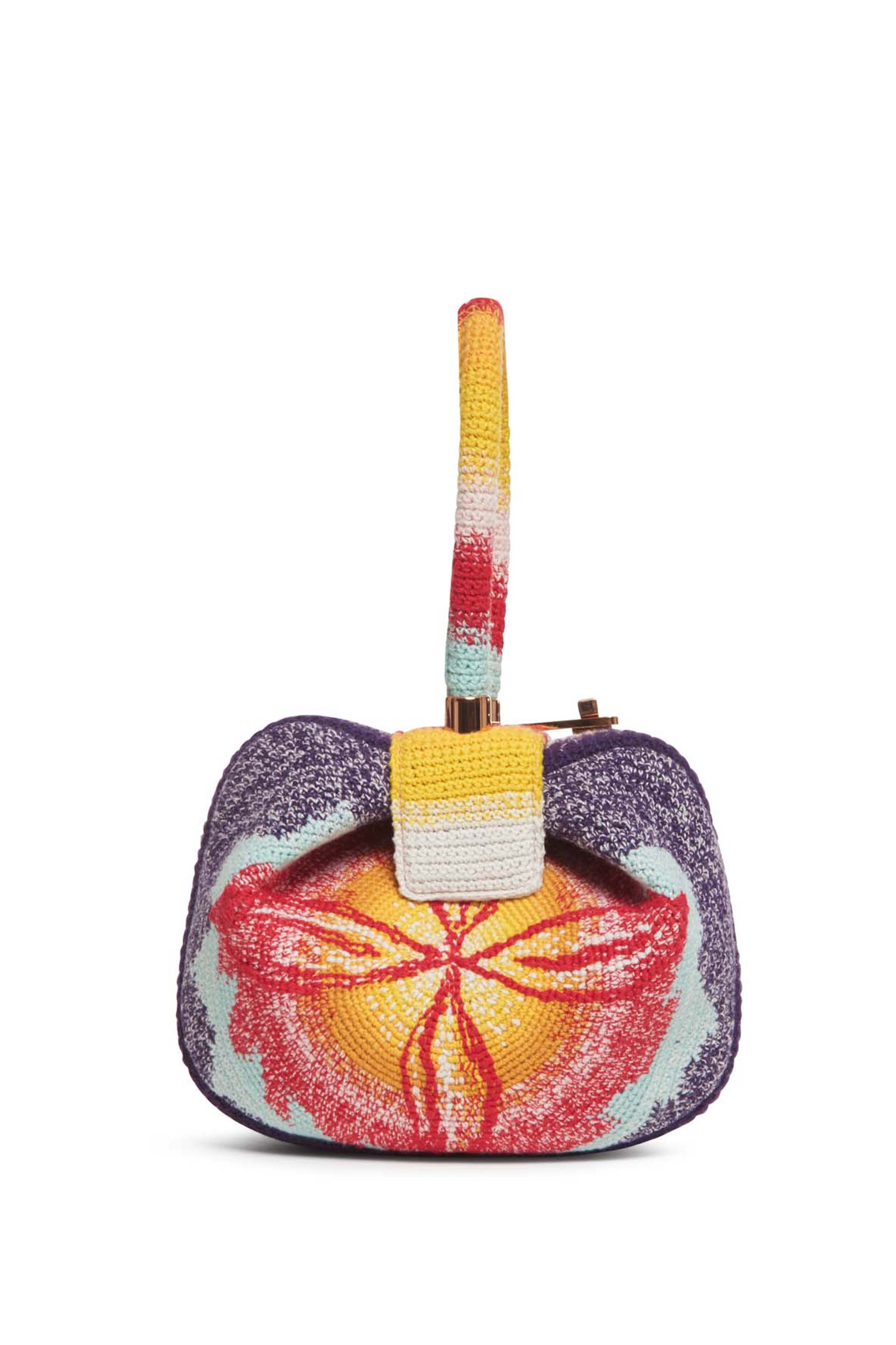 Nina Bag in Blue, Red & Orange Crochet - 2