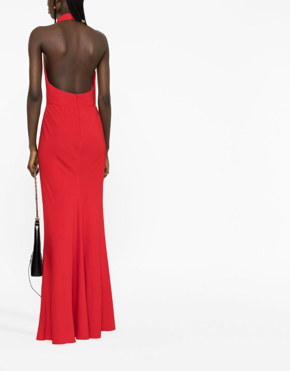 halterneck open-back maxi dress - 5