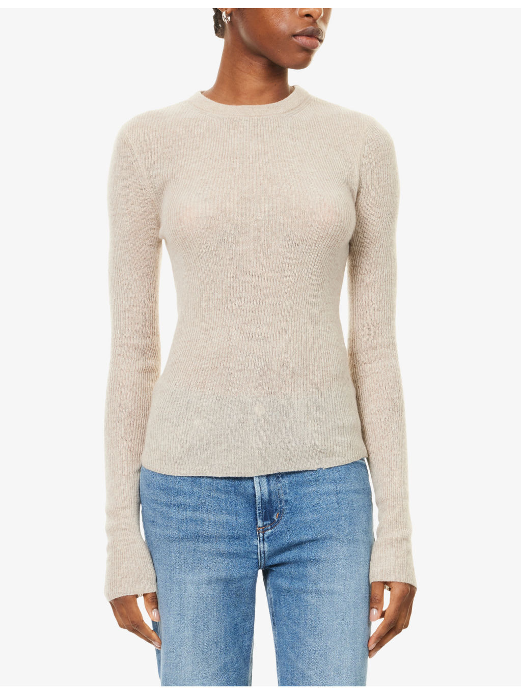 Alessia Crew-Neck Wool and Cashmere-Blend Jumper - 3
