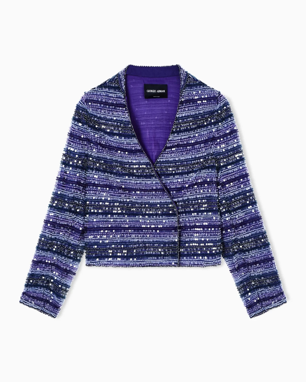 EMBROIDERED SHINY FABRIC JACKET - 1