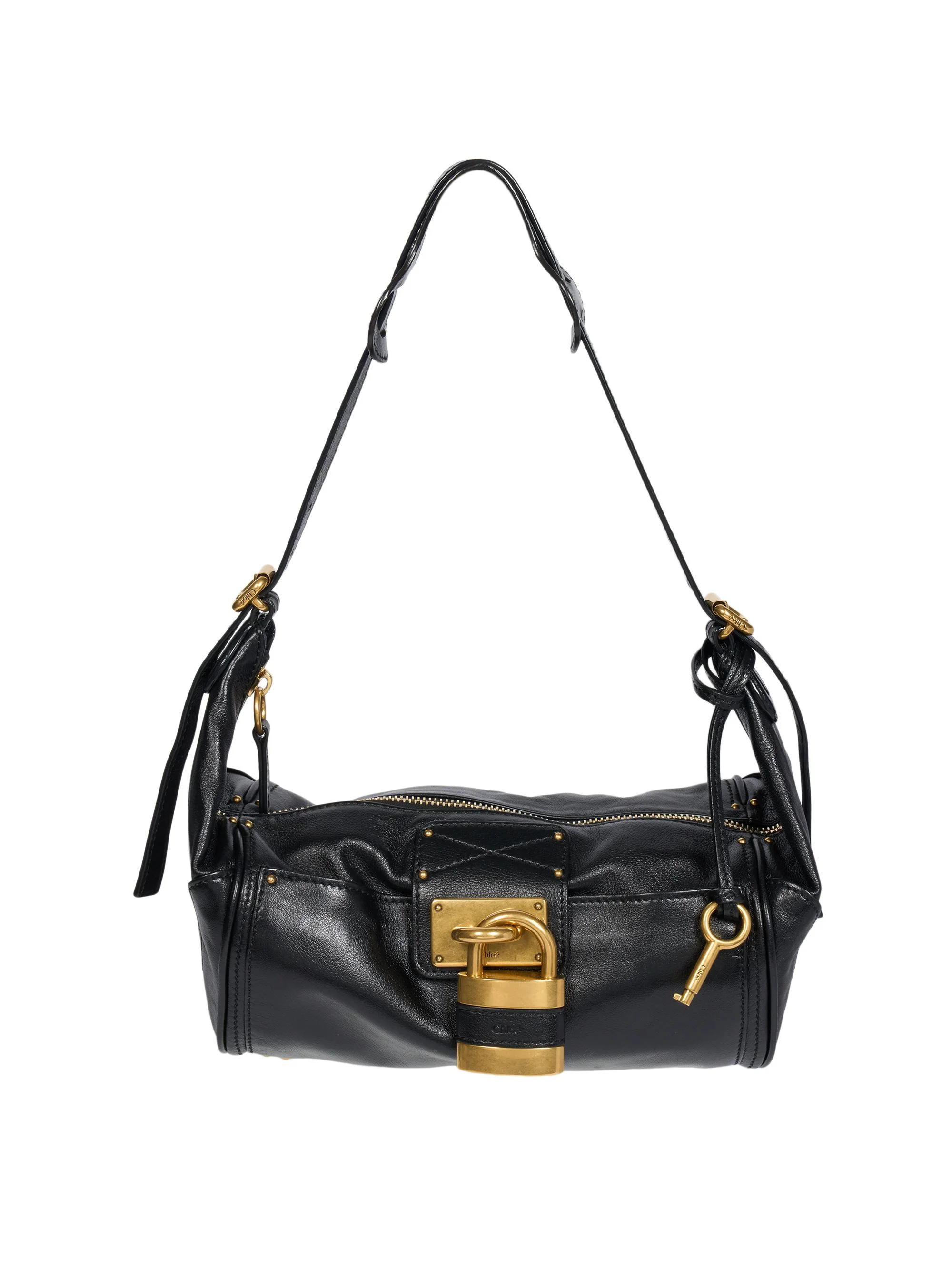 Women's Paddington Leather Shoulder Bag - Black - 1