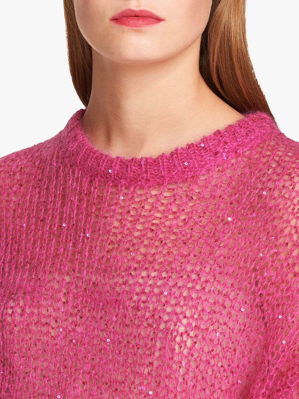 oversized sequin-embellished crewneck jumper - 5