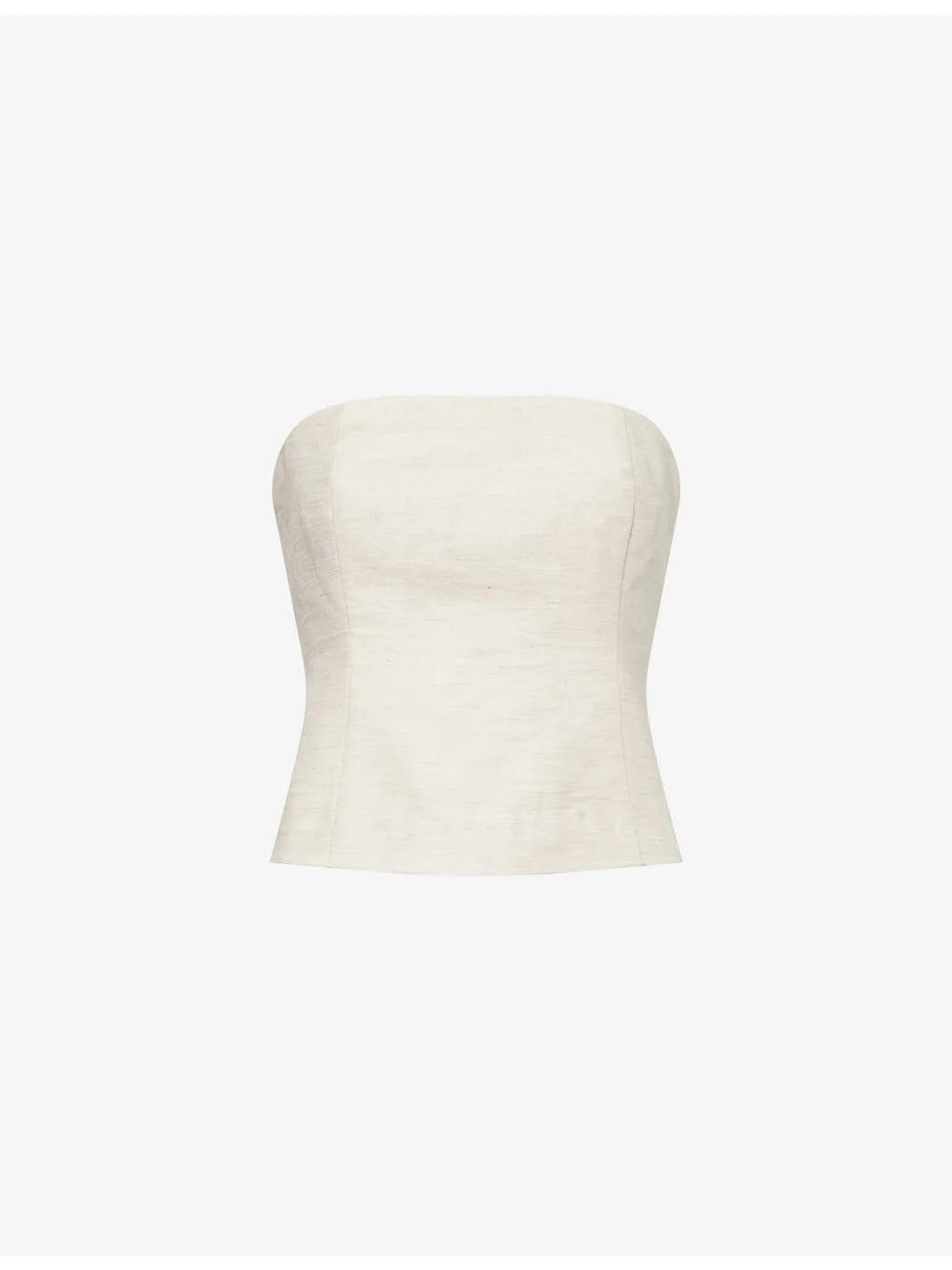 Strapless Cropped Linen-Blend Top - 1