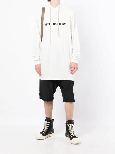 Rick Owens DRKSHDW graphic-print organic cotton hoodie outlook