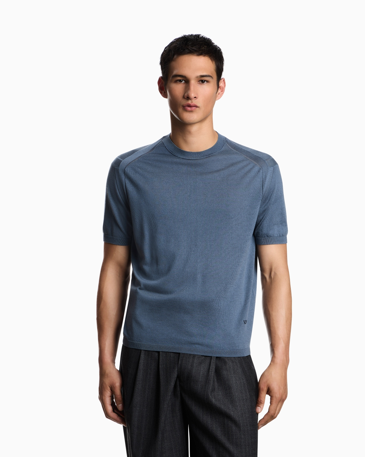 ASV PLAIN-KNIT JUMPER IN A LYOCELL AND WOOL BLEND - 4