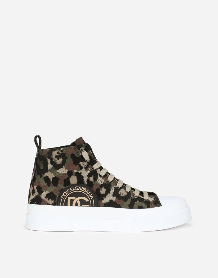 Canvas jacquard Portofino Light mid-top sneakers - 1