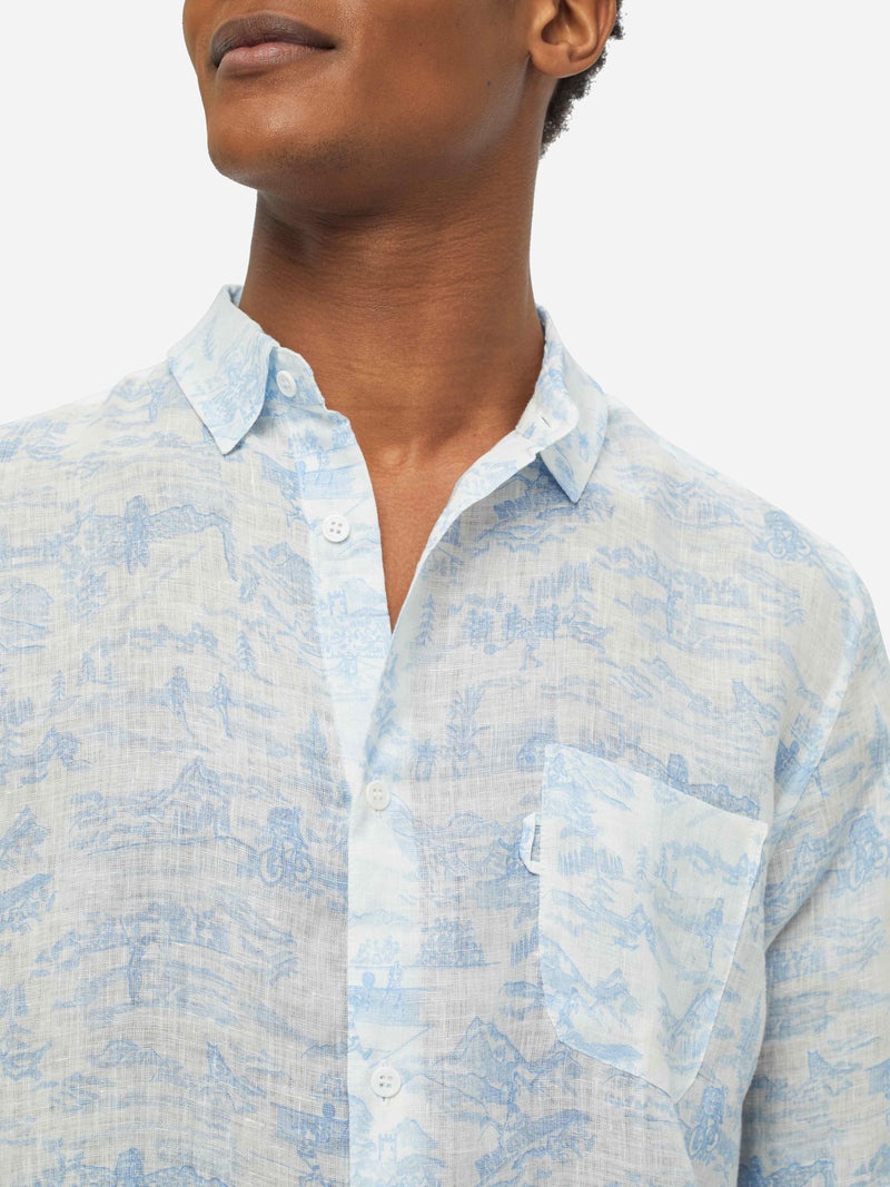Men's Shirt Milan 18 Linen White - 5