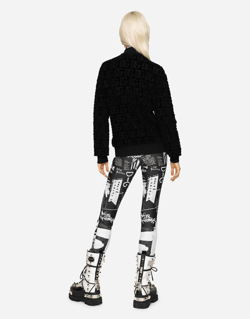 Jacquard jersey 스웨트 셔츠 모든 오버 DG 세부 사항 및 지퍼 5