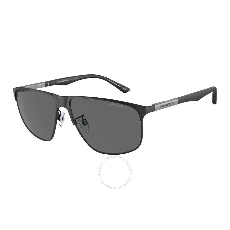 Emporio Armani Dark Grey Rectangular Men's Sunglasses EA2094 300187 60 - 1