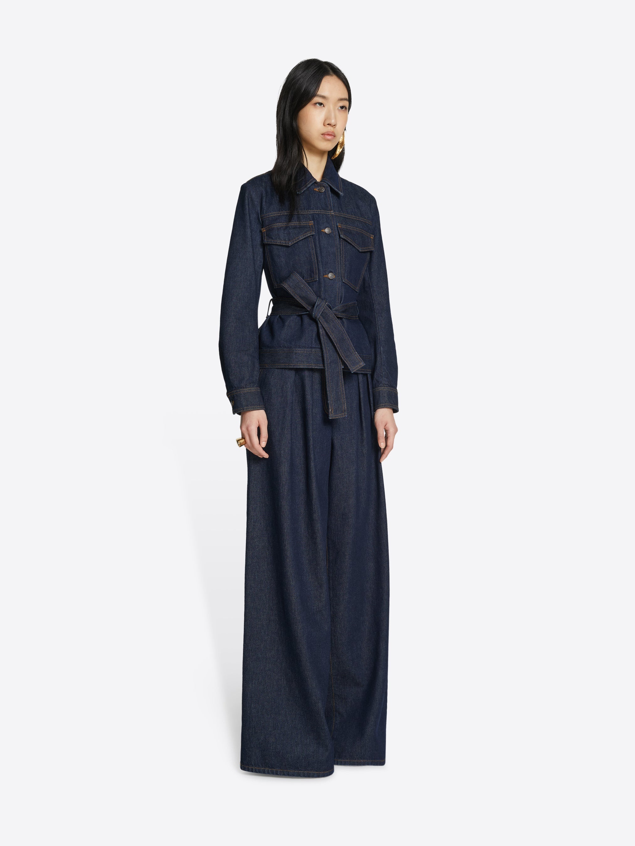 BELTED DENIM JACKET - 3