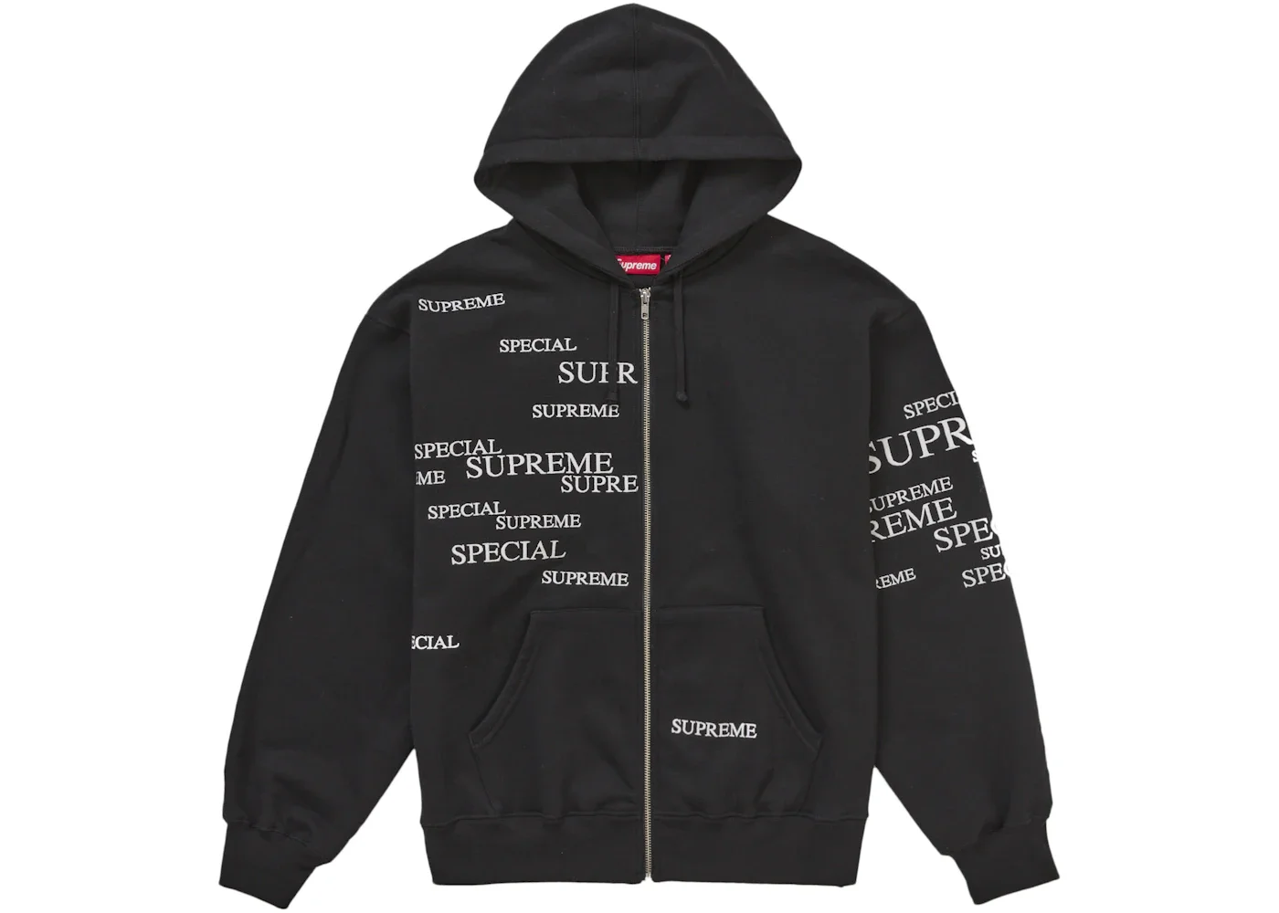 Supreme Special Zip Up Hooded Sweatshirt Black - 1