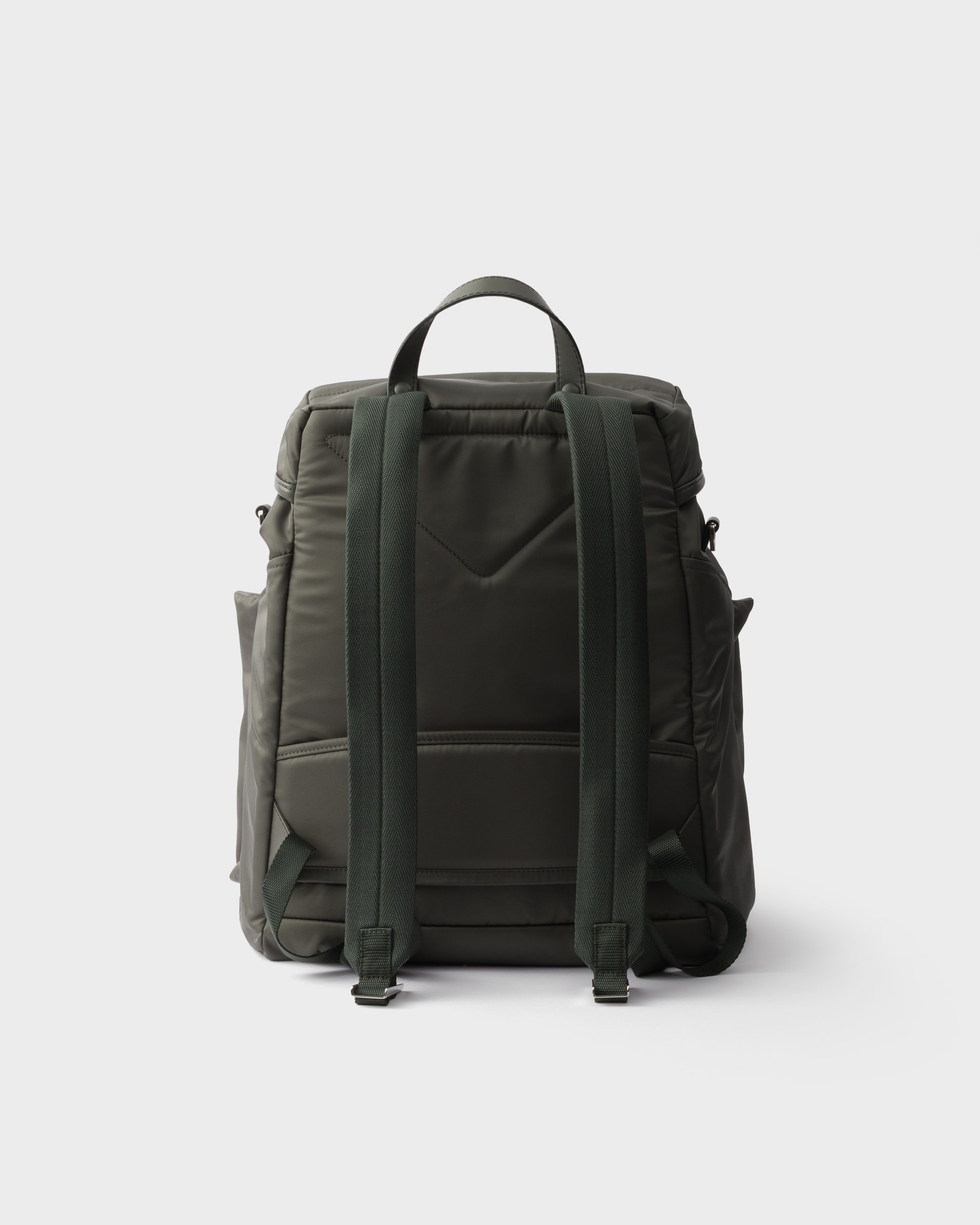 Re-Nylon and leather backpack - 4
